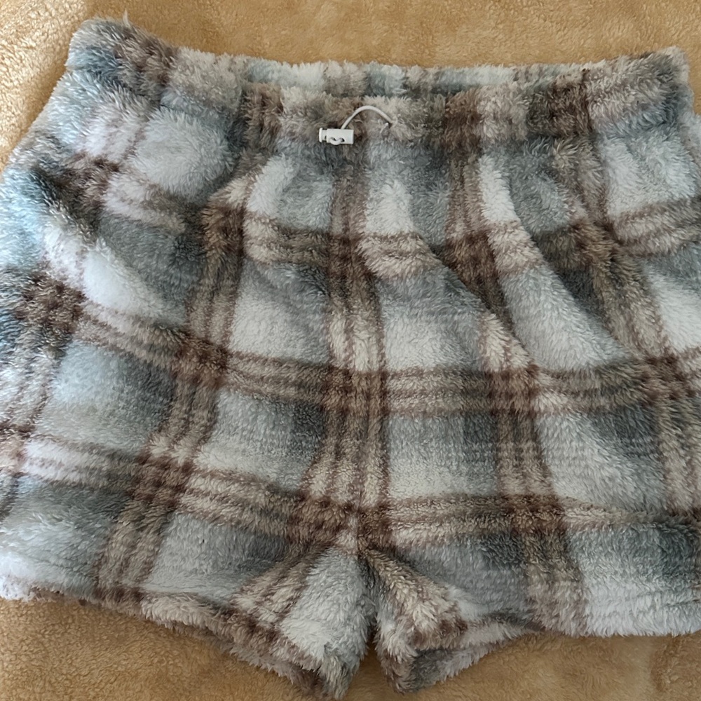 Sunday Plaid Fleece Lounge Shorts